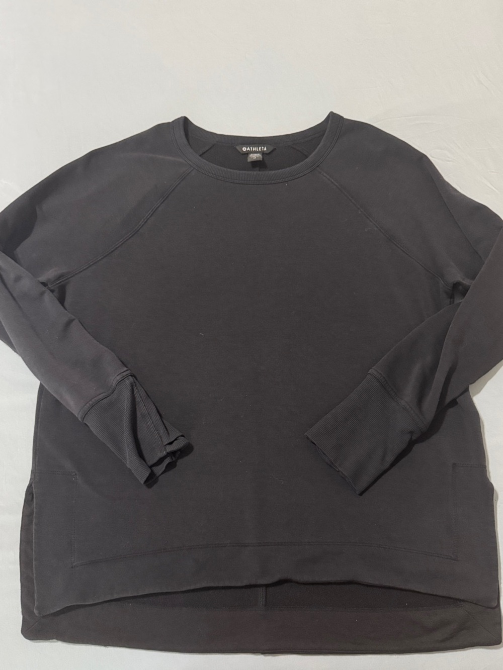 Athleta Black Crewneck Pullover Sweatshirt